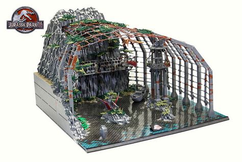 A Jurassic sized collaboration Lego Diorama, Lego Jurassic Park, Lego Hacks, Dinosaur Stuff, Lego Dinosaur, Lego Designs, Lego Jurassic, Lego Jurassic World, Lego Display