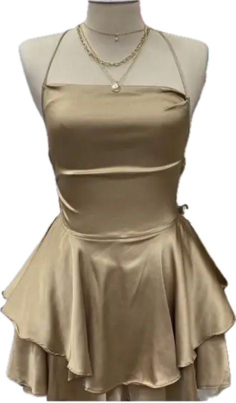 Quince Surprise Dance Outfits Gold, 8 Grade Prom Dresses, Quince Surprise Dance Outfits, Surprise Dance Outfits, 8th Grade Prom Dresses, 8th Grade Prom, Gold Dress Short, Cosplay Style, Surprise Dance