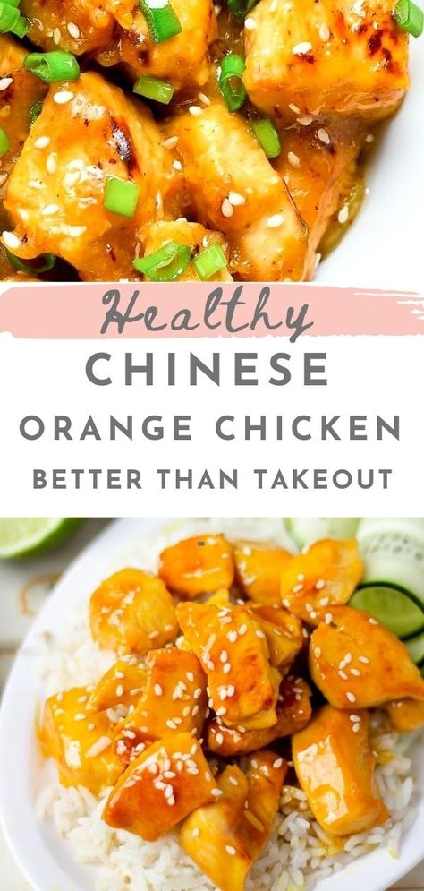 Orange Ginger Chicken Stir Fry, Tangerine Chicken Recipe, Mandarin Orange Recipes Healthy, Orange Chicken With Orange Juice, Low Calorie Orange Chicken, Orange Juice Chicken Recipe, Low Calories Dinner, Healthy Chinese Chicken, Thai Cuisine Recipes