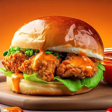 Popeyes Spicy Chicken Sandwich Copycat Recipe Popeyes Spicy Chicken Sandwich, Spicy Chicken Burger, Popeyes Spicy Chicken Recipe, Crispy Burger, Spicy Chicken Sandwich, Popeyes Chicken, Slider Sandwiches, Spicy Chicken Sandwiches, Spicy Chicken Recipes