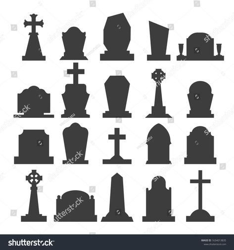 Dark gravestone icons. Grave headstone silhouettes vector blank tombstones, empty gravestones monuments, horror rip tombs  #Ad , #SPONSORED, #silhouettes#headstone#blank#vector Headstone Painting, Grave Stones Ideas Halloween, Grave Stone Drawing, Tomb Stone Design, Gravestone Drawing, Graveyard Painting, Gravestone Design, Ryan Tattoo, Grave Art