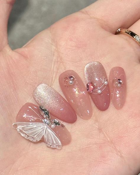 ‼️ New Release ‼️ 🦋3D butter fly cat eye press on nails 💅 100% handmade and 100% pretty ✨ Handmade & Reusable ✨ Apply in 10mins ✨ Lasts up to 3 weeks (each wear) ✨ Damage-free Shop with Nailvana #pressonnails #pressonnailsforsale #nails #nailart #naildesign #nailsnailsnails #shortnails #nailsofinstagram #cateyenails #shortnails Gel Nails Almond Short, Almond Short Nails, Eye Gel Nails, Nails Almond Short, Cat Eye Gel Nails, Nail Art Cat Eye, Gel Nails Almond, Butterfly Press On Nails, Nails Cat Eye