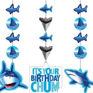 Shark Splash Party Hanging Cutouts - 91cm Birthday Party For Adults, Shark Themed Birthday, Party For Adults, Shark Baby Shower, Shark Party Decorations, Spongebob Birthday Party, Shark Themed Birthday Party, Shark Decor, Spongebob Birthday