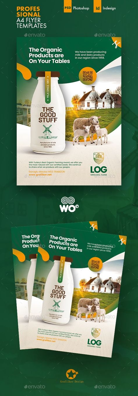 Organic Farm Flyer Templates - Corporate Flyers Agriculture Banner Design, Farm Banner Design, Egg Fruit, Cow Poster, Farm Logo Design, Photo Booth Design, Infographic Poster, Social Media Advertising Design, Farm Logo