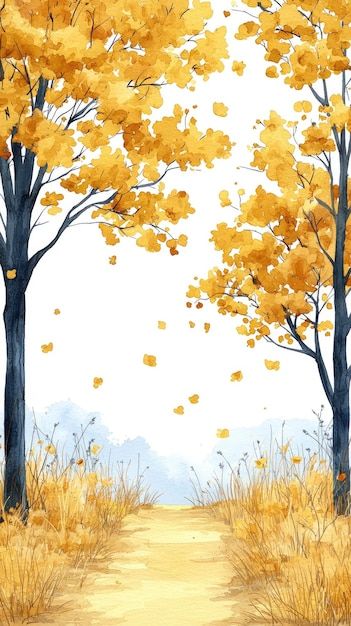 Paint Landscape, Whimsical Art Paintings, Paint Nite, Wallpaper Photos, Nature Artwork, Fall Watercolor, Autumn Collection, Watercolor Art Lessons, Autumn Beauty