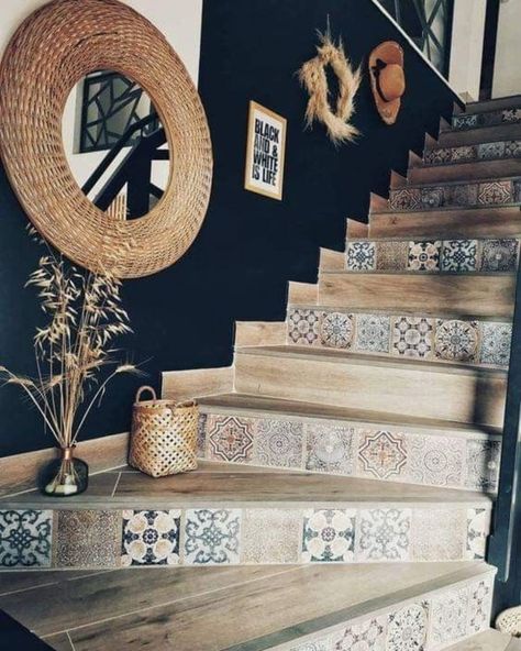 19 DIY Home Décor Ideas on a Budget | HubPages Remodel Checklist, Antiquing Furniture Diy, Wallpaper Stairs, Stairs Renovation, Rustic Stairs, Apartment Decoration, Transitional Decor Kitchen, Diy Wall Art Decor, Bathroom Decor Ideas Colors