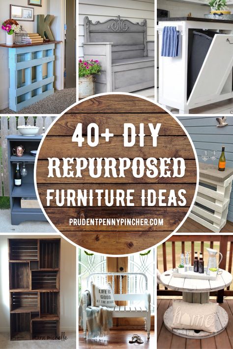 Upcycle thrift store finds and reuse old furniture with these DIY repurposed furniture ideas. From upcycling dressers to turning pallet into furniture, there are plenty of DIY furniture projects to choose from that will upcycle furniture on a budget. There are both indoor and outdoor DIY projects for the home. Upcycle Wood Furniture, Turn Dresser Into Buffet, Repurpose Old Furniture, Repurposed Desk Ideas Upcycling, Upcycle Old Furniture, Furniture Redo Ideas, Upcycling Dressers, Diy Nightstand Ideas Repurposed, Repurposed Furniture Diy Upcycling