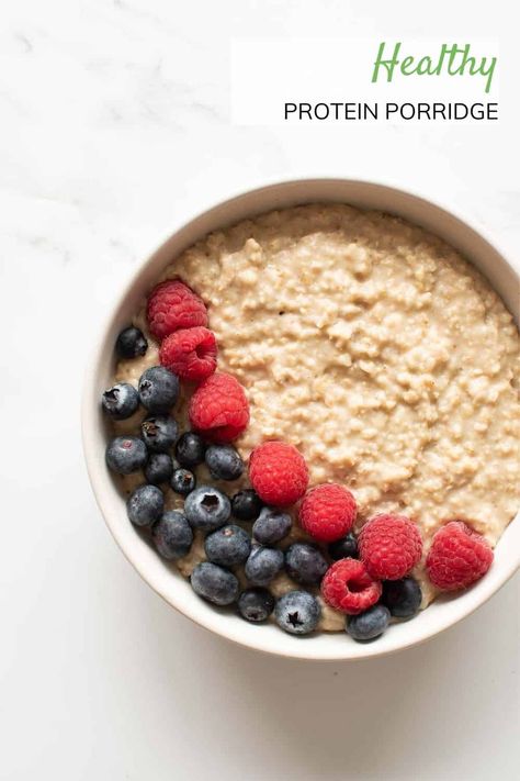 Protein Porridge Protein Porridge Recipes, Oat Porridge Recipe Healthy, Protein Powder Oatmeal, High Protein Porridge, Healthy Porridge, Protein Porridge, Healthy Porridge Recipes, Vanilla Protein Powder Smoothie, Oat Recipes Healthy Breakfast