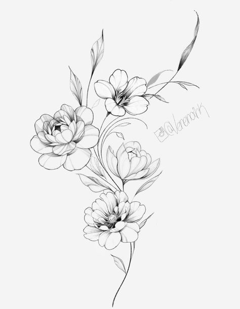 Stipple Flower Tattoo Design, Peony Tatoos Design, Fineline Flowers Tattoo, Fineline Flower Tattoo Design, Floral Fine Line Tattoo, Shoulder Piece Tattoo, Mandala Thigh Tattoo, Flowers Tattoo Design, Peony Flower Tattoos