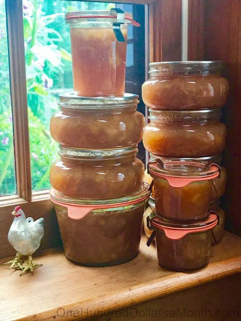 Home Canning - Spiced Peach Jam Recipe - One Hundred Dollars a Month Spiced Peach Jam, Make Jam, Peach Jam Recipe, Spiced Peaches, Peach Orchard, Canning 101, Handsome Husband, Canning Jam, Canning Tips