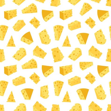 Cheese seamless pattern. flat vector illustration Cheese Background, Cheese Illustration, Food Illust, Flat Vector Illustration, Flats Patterns, Flat Vector, Pattern Background, Background Patterns, 16 9