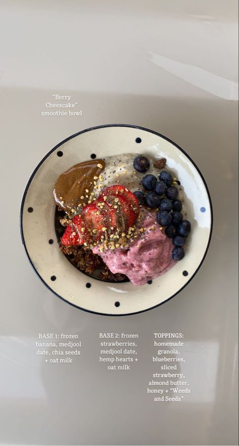 Berry Smoothie Bowl, Cheesecake Smoothie, Berry Cheesecake, Wellness Recipes, Breakfast Plate, Healthy Lifestyle Food, Berry Smoothie, Healthy Foodie, Food Journal