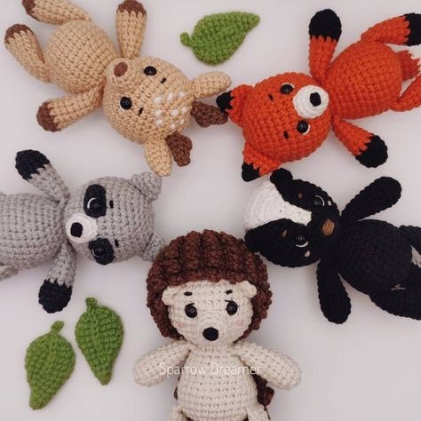 Crochet Woodland Animals Free Pattern, Woodland Crochet Patterns, Woodland Amigurumi Free Pattern, Forest Crochet, Woodland Animal Crochet Patterns, Crochet Woodland Animals, Woodland Creature Crochet Patterns Free, Crochet Forest Animals, Woodland Creatures Crochet