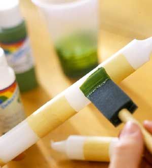 DIY Painted Candles... mixing fire with some paints is dangerous and emits toxic fumes. Use Candle Impressions flameless tapers to prevent unwanted fumes and to make your masterpiece last for years! Diy Painting Candles, Diy Altar, Paint Candles, Candle Painting, Candle Pins, Holiday Diy Projects, Pagan Crafts, Hand Painted Candles, Candle Magick