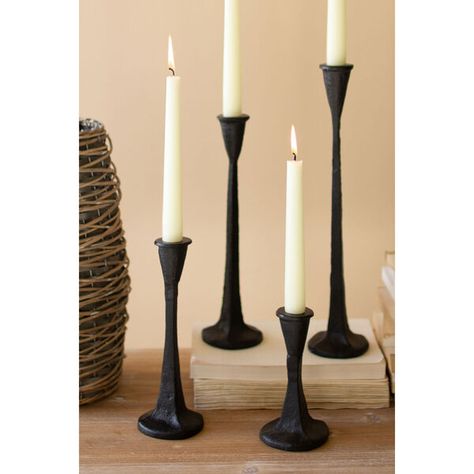 Shop Bellacor for Gray Cast Iron Taper Candle Holders, Set of Four by Kalalou and other Candle Holders for your home. Free shipping on most lighting, furniture and decor every day. Black Iron Candle Holders, Battery Powered Candles, Cast Iron Candle Holder, Iron Candle Holders, Iron Candle Holder, Selling Candles, Iron Candle, Taper Candle Holders, Candle Holder Set