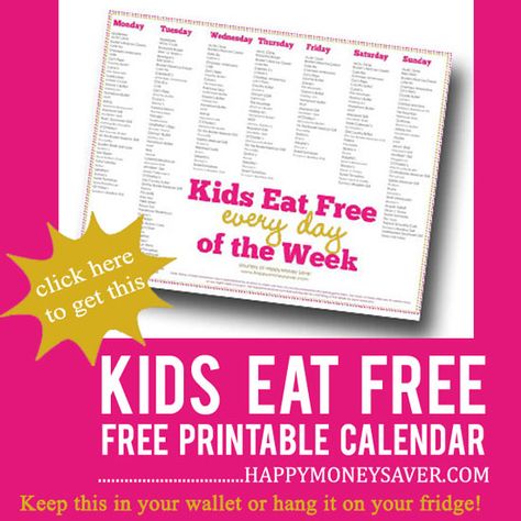 Kids Eat FREE List - Happy Money Saver | Homemade | Freezer Meals | Homesteading Picture Recipes For Kids Free Printable, Mom Coupons From Kids, Daycare Menu Ideas Meal Planning Free Printable, Mothers Day Coupons From Kids, Free Printable Grocery Coupons, Kids Eat Free Restaurants, Homemade Freezer Meals, Happy Money Saver, Happy Money