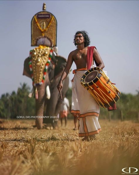 Chenda Melam Art, Chenda Melam, Indian Art Paintings, Indian Art, Kerala, Beautiful Nature, Art Painting, Photoshop, Paintings