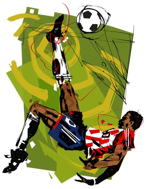 Martin French Sport Artwork, Sport Graffiti, Sports Graffiti, Martin French, Sports Artwork, Football Artwork, Football Drawing, Soccer Art, Healthy Breakfast Ideas