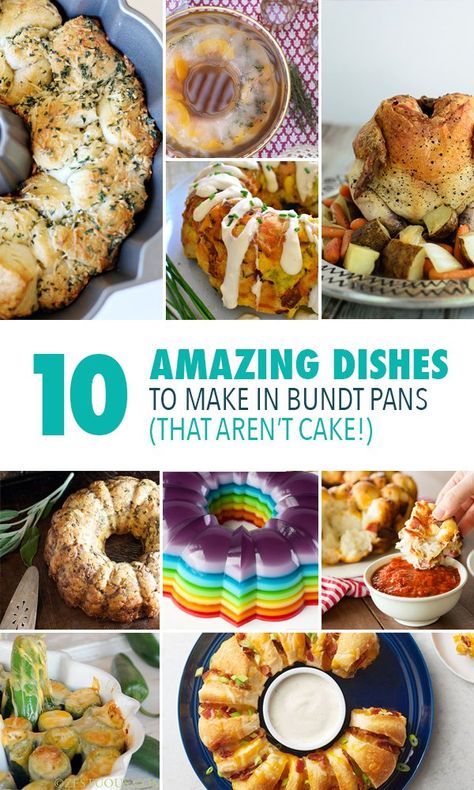 10 Amazing Dishes to Make in Bundt Pans (That Aren't Cake!) T Cake, Bundt Pan Recipes, Bundt Recipes, Bundt Pans, Savory Herb, Herb Cheese, Bundt Cake Pan, Pan Recipes, Bundt Cakes Recipes