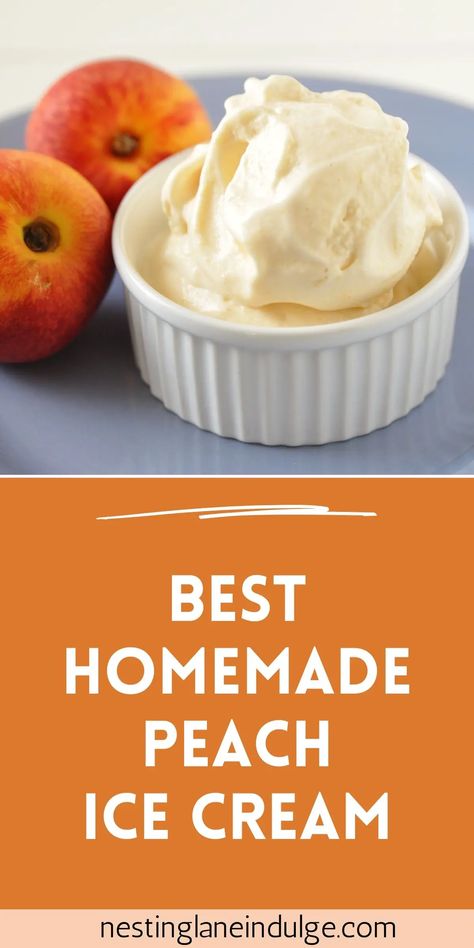 Discover the delight of Homemade Peach Ice Cream, an ideal dessert for hot summer days. Made from simple ingredients - fresh peaches, half-and-half, sugar, and a trio of milk variations - this recipe offers a smooth, creamy dessert that's both refreshing and satisfying. Whether served with your favorite baked goods or enjoyed on its own, this ice cream shines with a bold peach flavor. An easy-to-follow recipe, it's perfect for those new to homemade ice cream and seasoned makers alike. Old Fashioned Homemade Ice Cream, Vanilla Ice Cream Recipes, Ice Cream Machine Recipes, Cuisinart Ice Cream Recipes, Easy Ice Cream Recipe Homemade, Peach Ice Cream Recipe, Homemade Peach Ice Cream, Easy Homemade Ice Cream, Ice Cream Recipes Machine