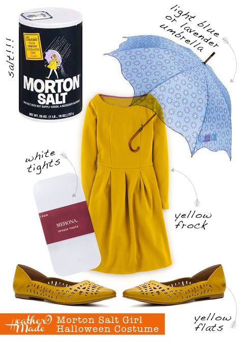 Morton Salt Costume, Morton Salt Girl Costume, Salt Girl Costume, Salt Costume, Best Female Halloween Costumes, Glamorous Halloween, Halloween Costume Wedding, Morton Salt Girl, Police Halloween Costumes