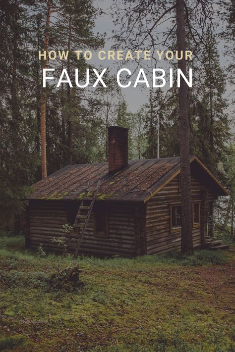 How To Create Your Faux Cabin:: Faux farmhouse isn't the only décor trend to copy. Use these simple tips to create a faux cabin feel at home! Faux Log Cabin Walls Diy, Faux Cabin Walls, Antler Shed Ideas, Deer Antler Wall Decor, Cabin Walls, Diy Antler, Faux Farmhouse, Deer Antler Crafts, Shed Decor