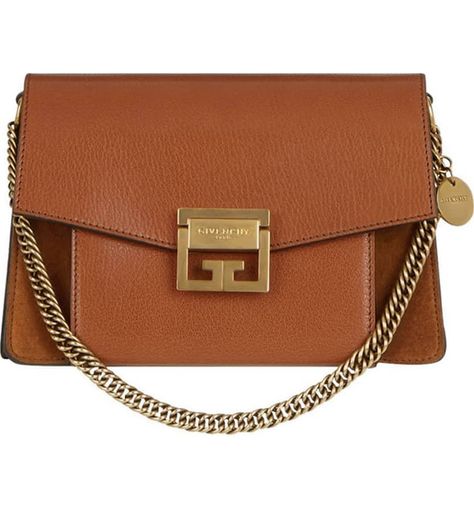 Givenchy Small GV3 Leather & Suede Crossbody Bag Givenchy Gv3, Fall Bags Handbags, Pebbled Leather Crossbody Bag, Fendi Purses, Latest Handbags, Cheap Purses, Fall Handbags, Perfect Handbag, Cute Handbags