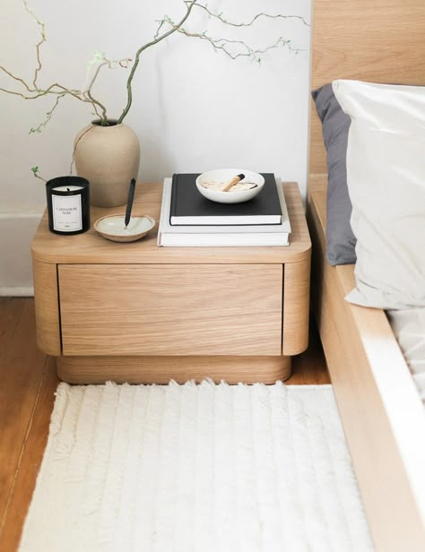 Ryland Low Nightstand Cozy Scandinavian Bedroom Nightstands, Bedroom Nightstands Nordic, Scandinavian Nightstand Wood, Circle Table Nightstand In Bedroom, Round Table Nightstand Beds, Walnut Nightstand Round, Circle Bedside Table Black And Oak, Minimalist Nightstand Wood, Modern Side Bed Tables For Bedrooms