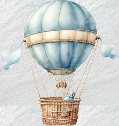 ♔ Croquis "Montgolfières" Hot Air Balloon Vintage, Balloon Basket, Sky Adventure, Basket Drawing, Vintage Hot Air Balloon, Balloon Gift, Clip Arts, Textured Art, Bear Art