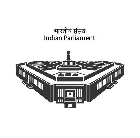 India New Parliament, Indian Parliament, Parliament Of India, Indian Polity, Building Vector, House Clipart, Birthday Background Images, India Map, Church Graphic Design