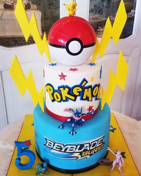 15 Impressive Pokemon Cake Ideas & Designs | The Bestest Ever! Pokemon Cake Ideas, Beyblade Cake, Pokemon Cakes, Pokémon Cake, Easy Pokemon, Pokemon Cake Topper, Pokemon Birthday Cake, Pikachu Cake, Pokemon Cake