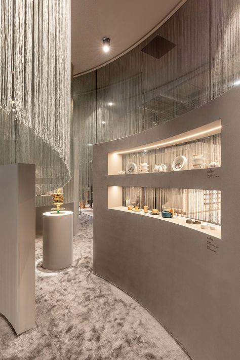 rosenthal and sambonet | salone del mobile 2019 on Behance Photography Set Design, Interior Design Portfolio Layout, Jewelry Store Interior, Jewelry Store Design, Interior Design Presentation, Beauty Salon Design, Boutique Decor, Stall Designs, Store Design Interior