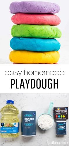 Homade Play Dough, Storing Homemade Playdough, At Home Play Doh, Salt Play Dough Recipe, Open Ended Art For Infants, Diy Playdough Recipe, Homemade Playdough Recipe No Cook, How To Make Playdough Easy, How To Make Playdough