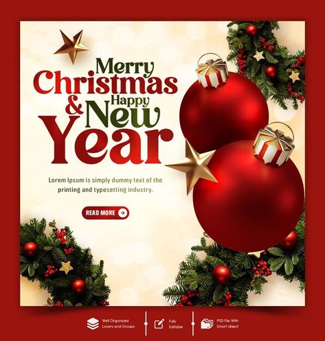 Merry Christmas Social Media Post, Happy New Year 2024 Design, Christmas Banner Design, Santa Pics, Inspo Collage, Jewelry Magazine, Christmas Scenery, Social Media Post Design, Happy New Year 2024