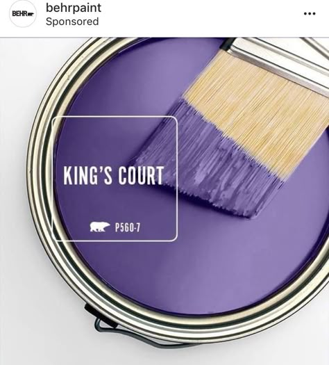 This color is a true purple hue. It has a dark value but a very strong intense chroma. Behr Purple Paint Colors, Behr Purple, Purple Paint Colors, Behr Colors, Behr Paint Colors, Behr Paint, Paint Color Schemes, Bedroom Wall Colors, Paint Color Palettes