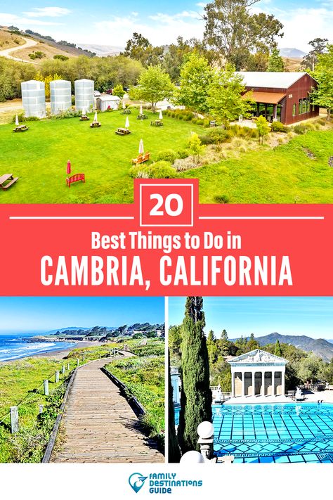 Cambria California Things To Do, Cambria Core Aesthetic, Cambria California, California With Kids, Beautiful California, Hearst Castle, Family Destinations, Christmas Travel, Future Travel