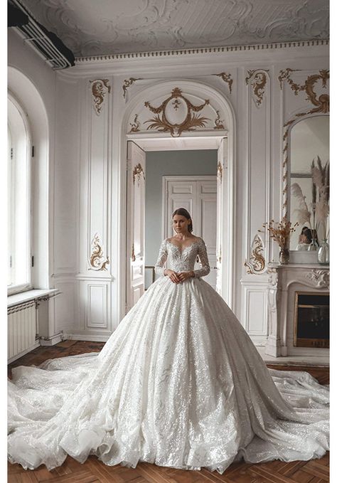 Wedding Dress Royal Lace Off-The-Shoulder Sparkly Wedding Dress Meryem by Olivia Bottega - Search our photo gallery for pictures of wedding dresses by Olivia Bottega. Find the perfect dress with recent Olivia Bottega photos. Olivia Bottega, Elegant Bridal Dress, Sparkly Wedding Dress, Sparkle Wedding Dress, Sparkly Wedding, White Wedding Dress, Sparkle Wedding, Princess Wedding Dress, Wedding Dresses Beaded