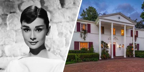 Audrey Hepburn's Former Los Angeles House For Sale At $14 Million - Old Hollywood Audrey Hepburn Home, Private Tennis Court, Eva Gabor, David Niven, Antique Armoire, Mia Farrow, Classy Lady, Glam Party, Celebrity Homes