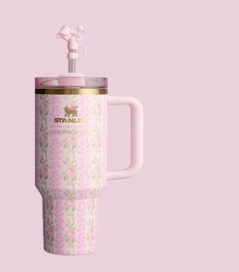 🎀LoveShackFancy Stanley 40oz Cup In Pink - Blooming Heirloom - Last One!!!🎀 Loveshackfancy Stanley Cup, Loveshackfancy Stanley, Stanley Cup, Last One, Christmas List, Birthday, Christmas, Pink, Pins