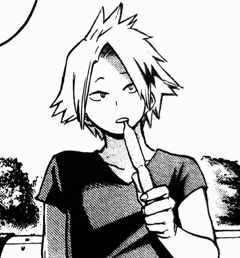 Denki Kaminari Manga Panel, Mha Denki Kaminari, Denki Kaminari Manga, Kaminari Pfp, Denki Pfp, Bnha Kaminari, Manga Layout, Mha Denki, Blonde Hair Characters