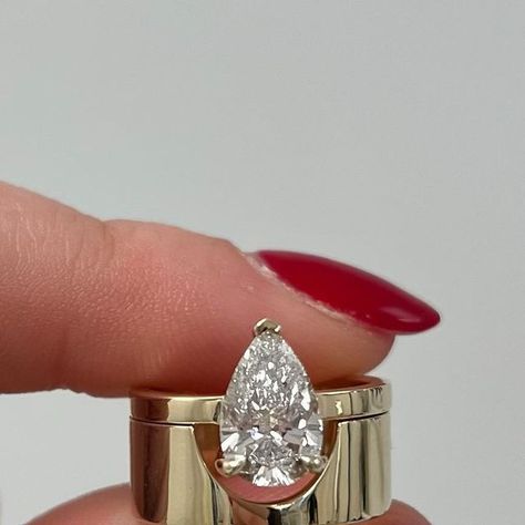 Shahla Karimi on Instagram: "Kahn Pear Ring with Cigar Band #diamonds" Pear Engagement Ring Stack, Shahla Karimi, Wedding Band Stack, Stacked Wedding Bands, Pear Ring, Ring Inspo, Pear Engagement Ring, Ring Styles, Engagement Rings Marquise