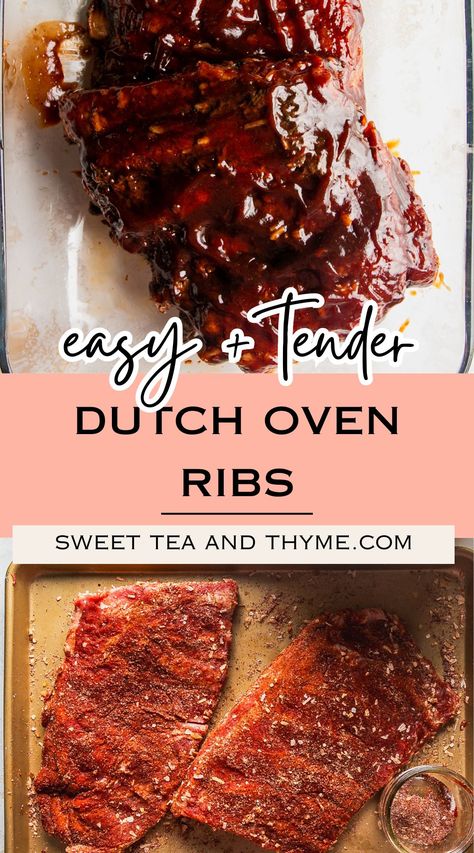 Let's get real about good food. Our Dutch oven pork spare ribs are all about simplicity, flavor, and that irresistible fall-off-the-bone tenderness. Oven Ribs Recipe, Dinner Ideas Pork, Dutch Oven Ribs, Oven Pork Ribs, Dutch Oven Meals, Oven Ribs, Ribs Easy, Best Pork Recipes, Ribs In Oven