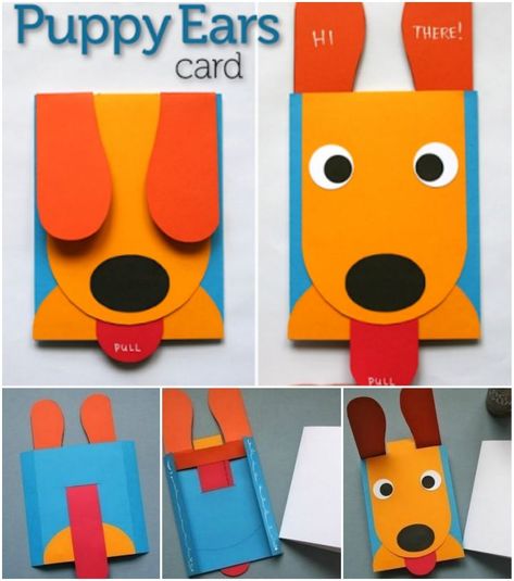 This Peek-A-Boo puppy pop up greeting card is a really fun idea for a gift delivery. You or any recipient will get happy with the smiling puppy face while playing… Friendship Day Cards, Diy Gifts Paper, Cool Birthday Cards, Kid Friendly Crafts, Kids Pop, Homemade Birthday, Paper Pop, Homemade Birthday Cards, Birthday Card Template