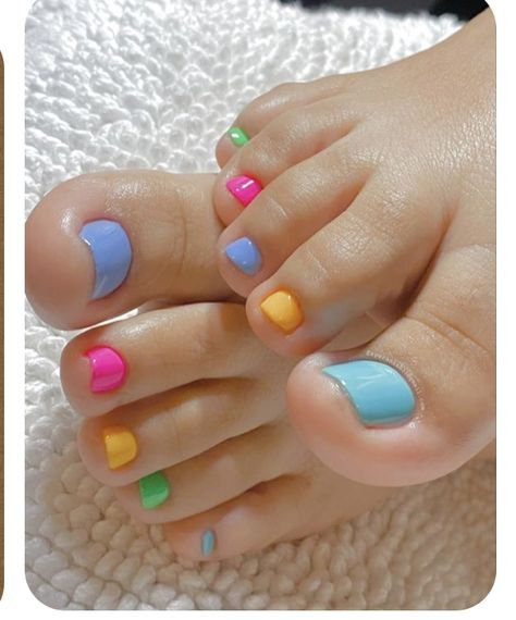 Beachy Toes Pedicures, Vacation Mani Pedi, Rainbow Pedicure, Rainbow Toe Nails, Pin Up Nails, Tacky Nails, Pedicure Toenails, Beach Toe Nails, Beach Pedicure