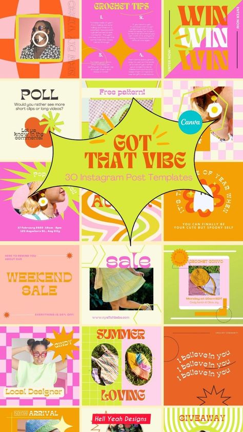 30+ unique and creative Insta story templates to help you create visually stunning stories that will engage your #Funky_Canva_Fonts #Funky_Instagram_Feed #Bright_Graphic_Design #Brand_Theme Funky Instagram Feed, Funky Canva Fonts, Bright Graphic Design, Vibe Instagram, Aesthetic Creative, Trendy Graphic Design, Story Templates, Instagram Feed Ideas, Social Media Design Graphics