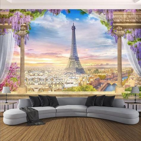 Eiffel Tower Wallpaper, Paris Wall Mural, Tower Wallpaper, Paris Tower, Episode Interactive Backgrounds, Episode Backgrounds, Desain Editorial, Paris City, Studio Background