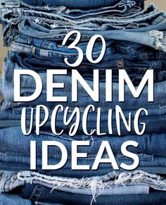 Repurpose Denim Jeans, Clothing Redo Upcycling, Things Made From Old Jeans, Blue Jean Upcycle, Things To Do With Denim, Sewing Stiching Ideas, Jean Crafts Ideas Upcycle, Denim Ideas Creative, Denim Repurpose Ideas