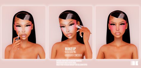 Hi babies, I'm making this incredible makeup available for your sims! This is a new trend seen in makeup style in the 70s and 80s, the makeup consists of strong makeup with the lightest concealer and… Sims 4 Foundation Makeup, Sims 4 Makeup Concealer, Sims 4 Cc 90s Makeup, Sims 4 Face Makeup, Sims 4 Makeup Blush, Sims 4 Cc Makeup Foundation, Sims 4 Full Face Makeup, Eyebrows Sims 4 Cc Patreon, Sims 4 Baddie Makeup