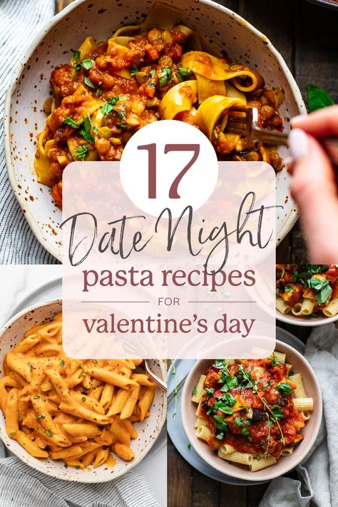 Pasta Recipes Date Night, Date Night Recipes To Make Together, Valentines Day Charcuterie, Pasta Recipes For Two, Desserts Valentines Day, Valentines Day Breakfast, Dinner Date Recipes, Date Night Meals, Valentines Food Dinner