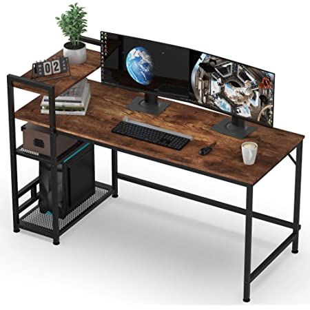 Bookshelf Study, Office Work Desk, Desk With Bookshelf, Study Computer, Diy Storage Shelves, Gaming Computer Desk, Desks For Small Spaces, Bookshelf Storage, Bookshelf Desk